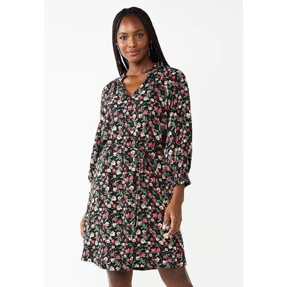 DRAPER JAMES RSVP Multicolor Floral Dress Size L EUC!!! - Picture 1 of 5